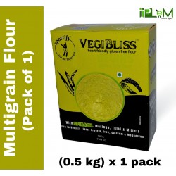 SPORTIFY Vegibliss - Multigrain Flour | Heart-friendly Gluten-free Flour | Fiber & Protein Rich | Plant Based | 0.5 kg [0.5 kg X 1] (0.5 kg, Pack of 1)